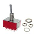 7408L2PYZQE - Switch Toggle ON None Mom 4PDT Round Lever Solder Lug 5A 250VAC 28VDC Panel Mount with Threads