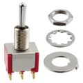 7211SYZBE - Switch Toggle ON ON ON SP3T Round Lever Solder Lug 20VAC 20VDC 0.4VA Panel Mount with Threads