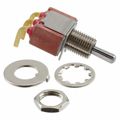 7103MDABE - Switch Toggle ON OFF ON SPDT Round Lever PC Pins 20VAC 20VDC 0.4VA PC Mount with Bracket and Threads