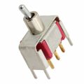 7201MD9V6GE - Switch Toggle ON None ON DPDT Round Lever PC Pins 5A 250VAC 28VDC 0.4VA PC Mount with Bracket