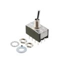 M2042SS4W03 - Switch; Mini; Toggle; 4PDT; ON-NONE-ON; .413" Bat Act; No Cap; 6A; 125VAC; .250 Str PC