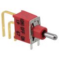 4-1825142-2 - Switch Toggle ON OFF (ON) SPDT Short Baton Toggle PC Pins 20VAC 20VDC 0.4VA PC Mount with Bracket Bulk