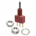 E103SYCBE - Switch Toggle ON OFF ON SPDT Round Lever PC Pins 20VAC 20VDC 0.4VA PC Mount with Threads