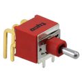 2-1825143-4 - Switch Toggle ON OFF (ON) DPDT Short Baton Toggle PC Pins 20VAC 20VDC 0.4VA PC Mount with Bracket Bulk