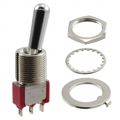 U11TZQE - Switch Toggle ON None ON SPDT Round Lever Solder Lug 5A 250VAC 28VDC Panel Mount with Threads