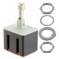 104TL2-1A - Switch Toggle ON OFF ON 4PDT Locking Lever IWTS 7.5A 230VAC 250VDC 745.7VA Panel Mount with Threads